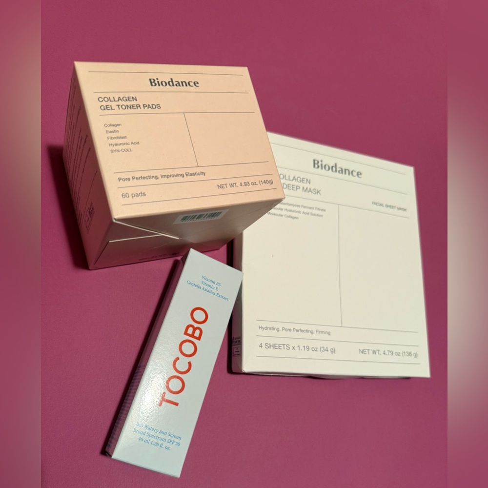New Sealed Korean skincare Biodance X 2 and Tocobo sunscreen.